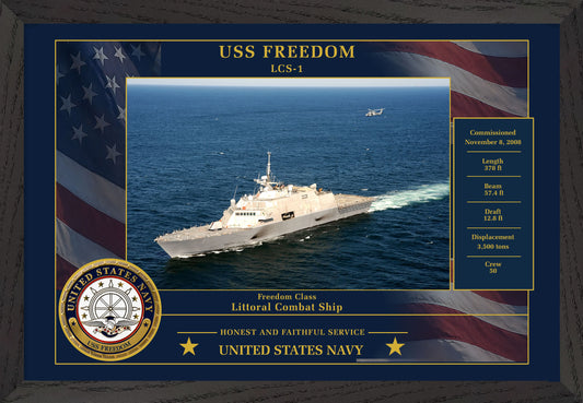 USS Freedom LCS-1 Framed Patriotic Photo