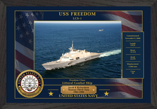 USS Freedom LCS-1 Framed Patriotic Photo