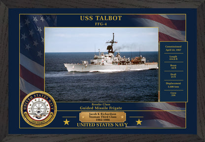 USS Talbot FFG-4 Framed Patriotic Photo