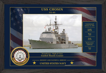 USS Chosin CG-65 Framed Patriotic Photo