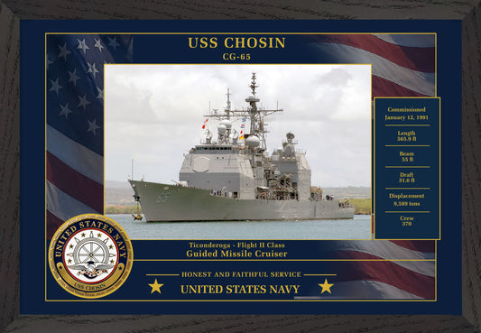 USS Chosin CG-65 Framed Patriotic Photo