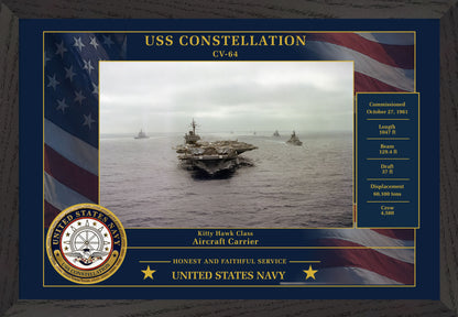USS Constellation CV-64 Framed Patriotic Photo