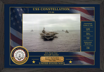 USS Constellation CV-64 Framed Patriotic Photo
