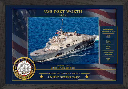 USS Fort Worth LCS-3 Framed Patriotic Photo