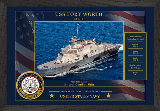 USS Fort Worth LCS-3 Framed Patriotic Photo