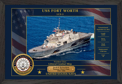 USS Fort Worth LCS-3 Framed Patriotic Photo