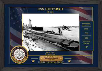 USS Guitarro SS-363 Framed Patriotic Photo