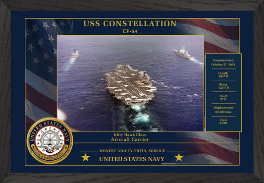USS Constellation CV-64 Framed Patriotic Photo