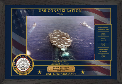 USS Constellation CV-64 Framed Patriotic Photo
