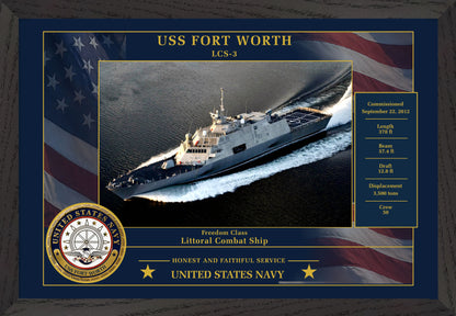 USS Fort Worth LCS-3 Framed Patriotic Photo
