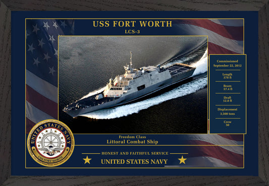 USS Fort Worth LCS-3 Framed Patriotic Photo