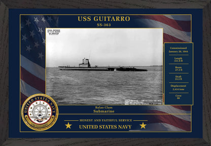 USS Guitarro SS-363 Framed Patriotic Photo