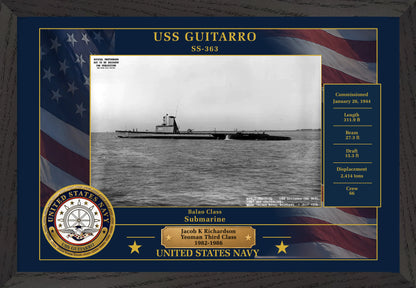 USS Guitarro SS-363 Framed Patriotic Photo