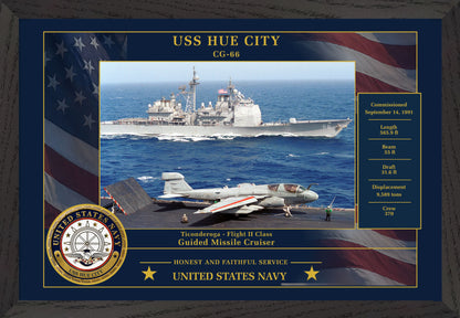 USS Hue City CG-66 Framed Patriotic Photo