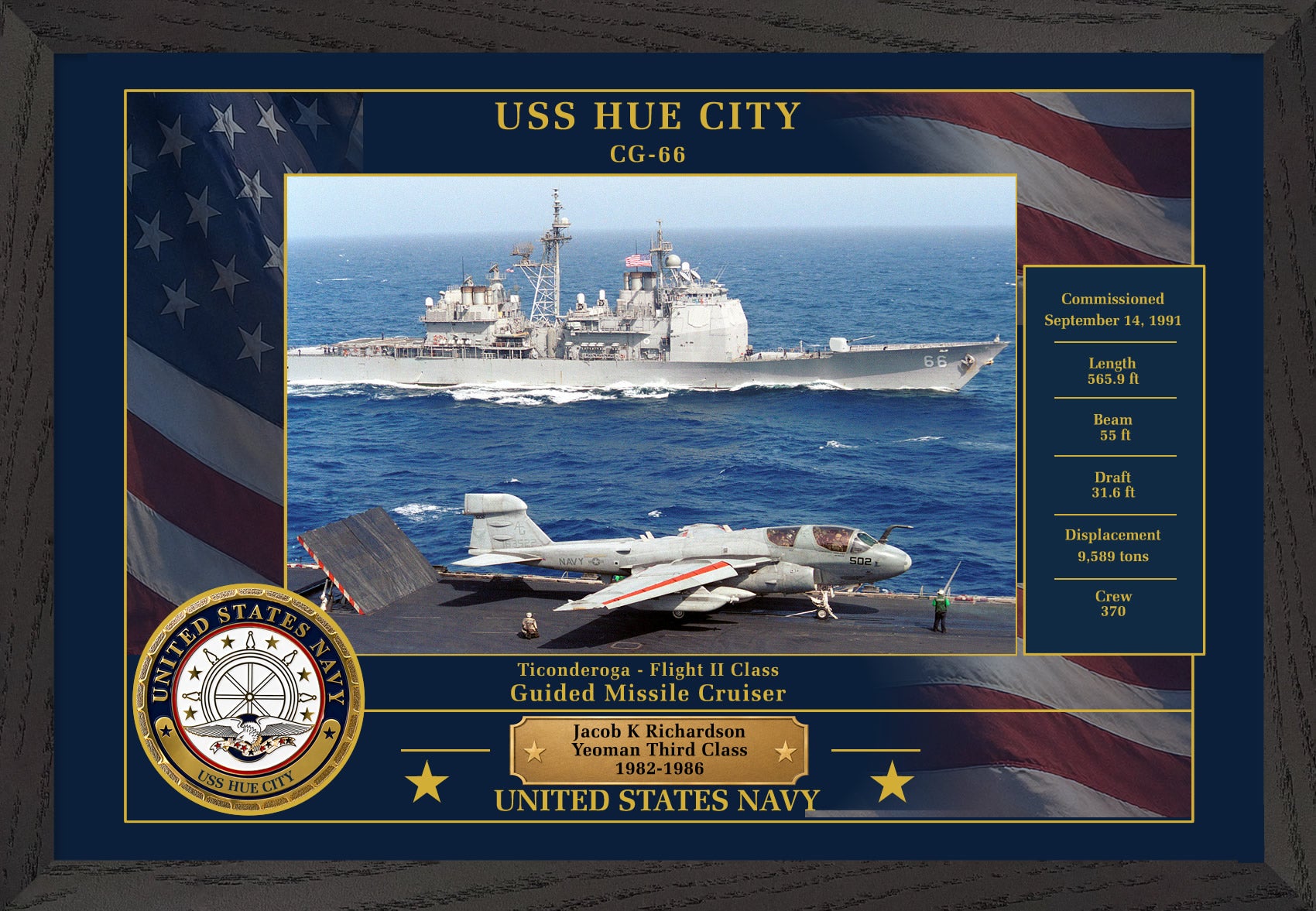 USS Hue City CG-66 Framed Patriotic Photo