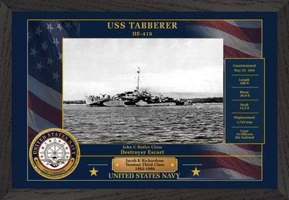 USS Tabberer DE-418 Framed Patriotic Photo