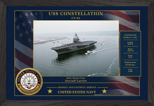 USS Constellation CV-64 Framed Patriotic Photo