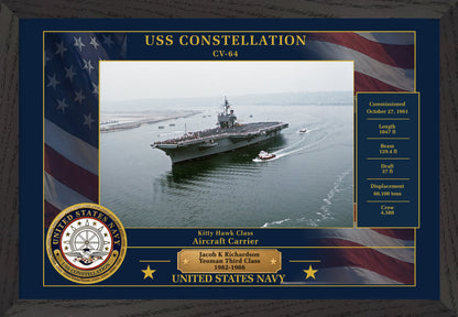 USS Constellation CV-64 Framed Patriotic Photo