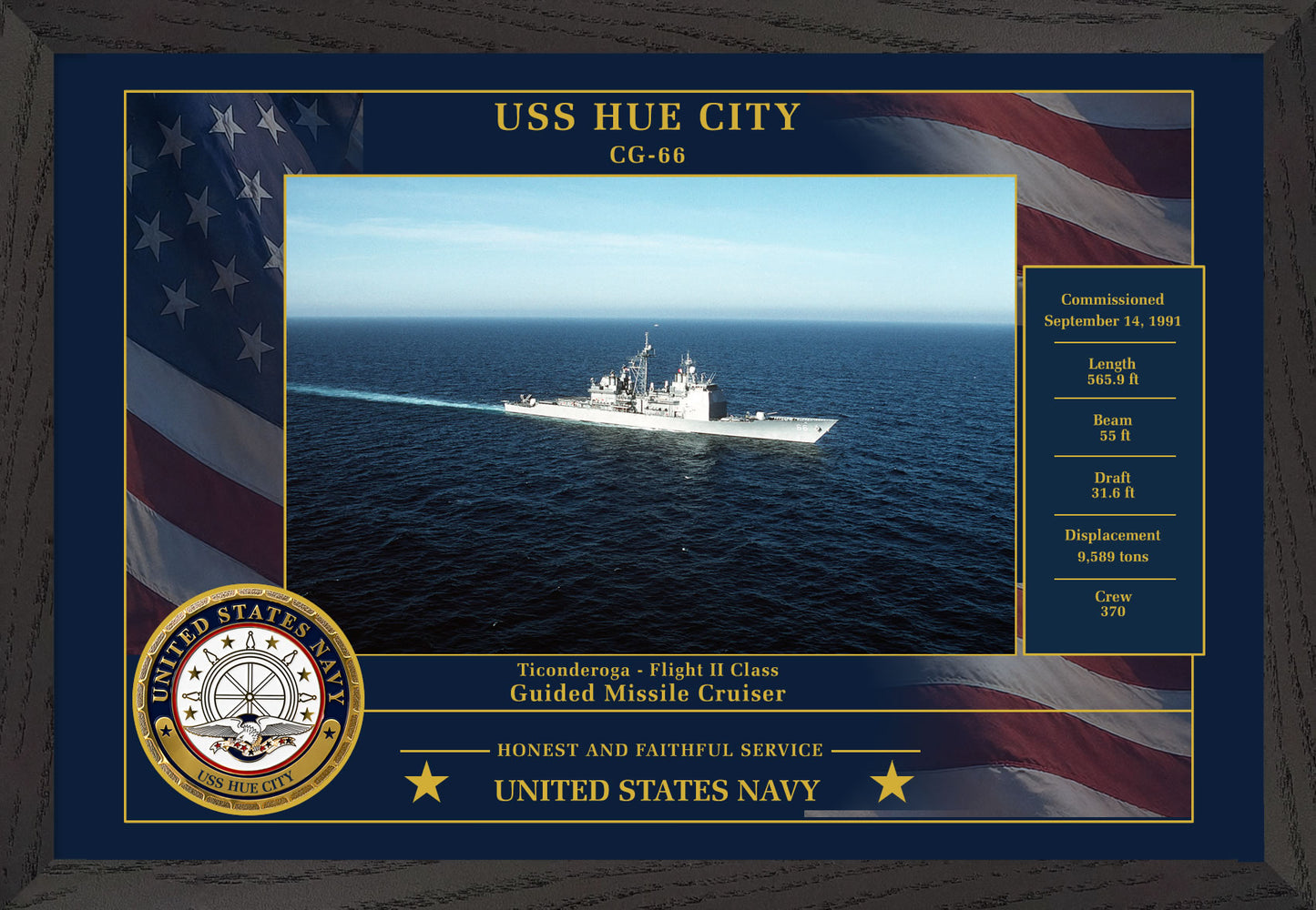 USS Hue City CG-66 Framed Patriotic Photo