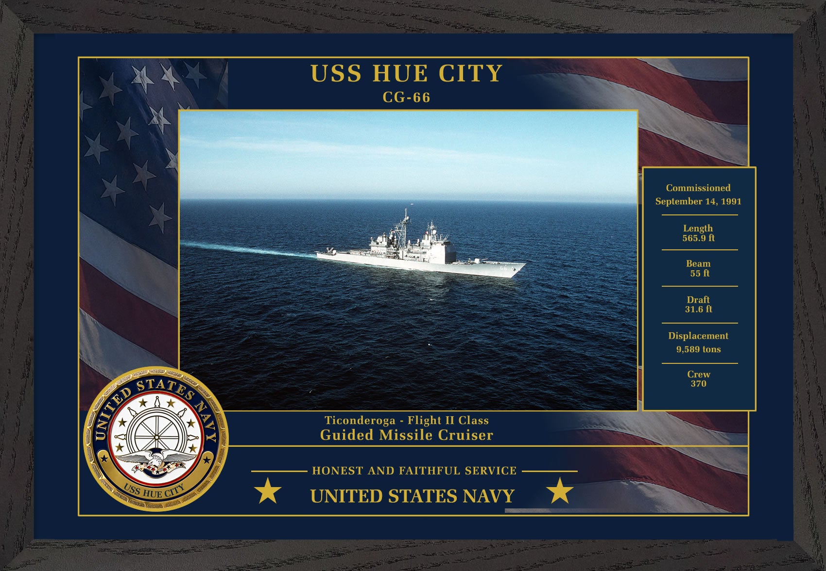 USS Hue City CG-66 Framed Patriotic Photo