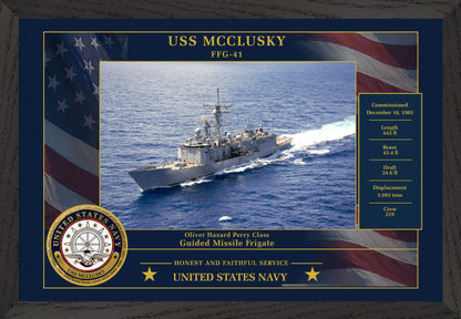 USS Mcclusky FFG-41 Framed Patriotic Photo
