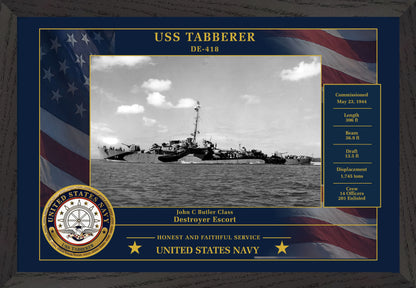 USS Tabberer DE-418 Framed Patriotic Photo