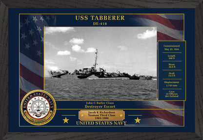 USS Tabberer DE-418 Framed Patriotic Photo