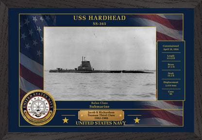 USS Hardhead SS-365 Framed Patriotic Photo