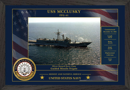 USS Mcclusky FFG-41 Framed Patriotic Photo