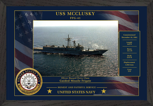 USS Mcclusky FFG-41 Framed Patriotic Photo