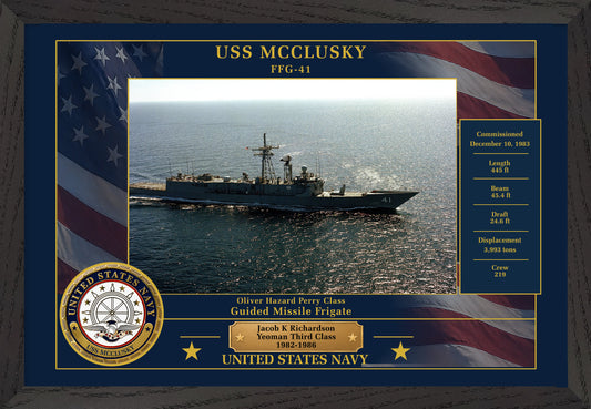 USS Mcclusky FFG-41 Framed Patriotic Photo