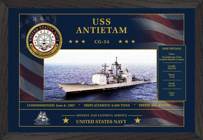 USS Antietam CG-54 Framed Patriotic Art