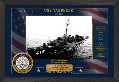 USS Tabberer DE-418 Framed Patriotic Photo