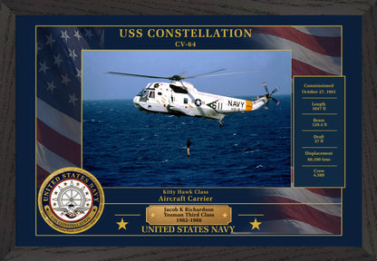 USS Constellation CV-64 Framed Patriotic Photo