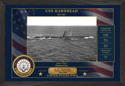 USS Hardhead SS-365 Framed Patriotic Photo