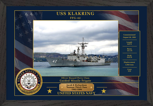 USS Klakring FFG-42 Framed Patriotic Photo