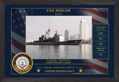 USS Shiloh CG-67 Framed Patriotic Photo