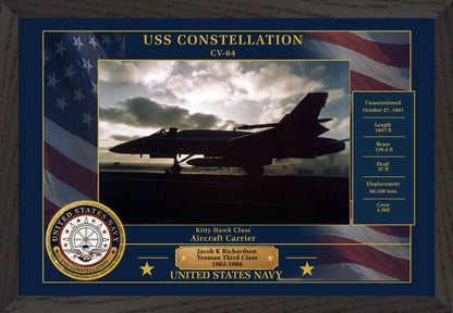 USS Constellation CV-64 Framed Patriotic Photo