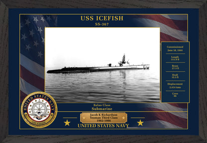 USS Icefish SS-367 Framed Patriotic Photo