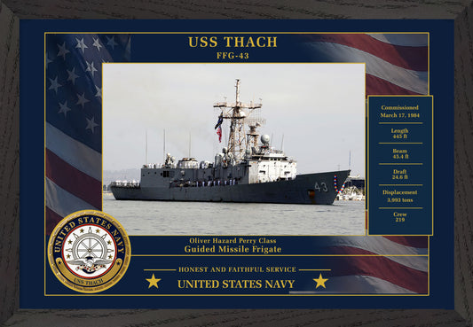 USS Thach FFG-43 Framed Patriotic Photo