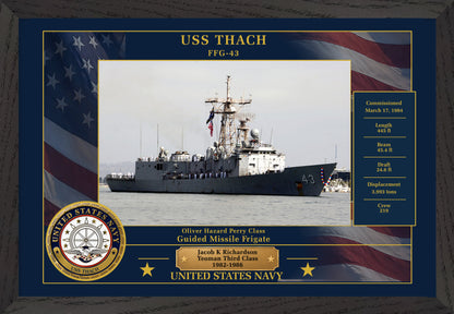 USS Thach FFG-43 Framed Patriotic Photo