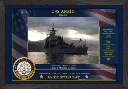 USS Anzio CG-68 Framed Patriotic Photo