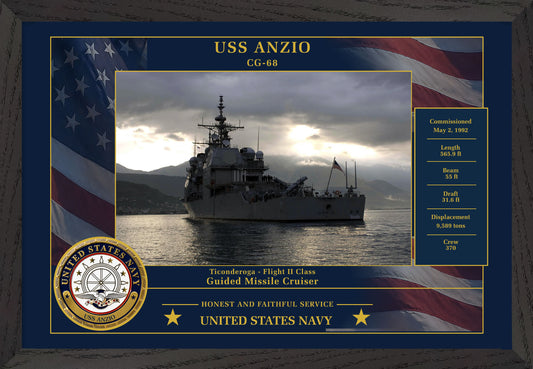 USS Anzio CG-68 Framed Patriotic Photo