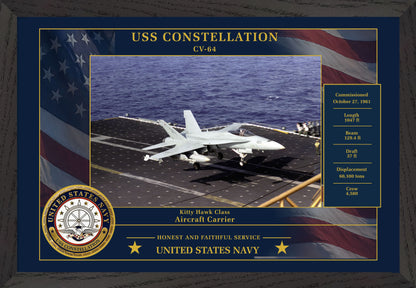 USS Constellation CV-64 Framed Patriotic Photo
