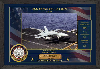USS Constellation CV-64 Framed Patriotic Photo