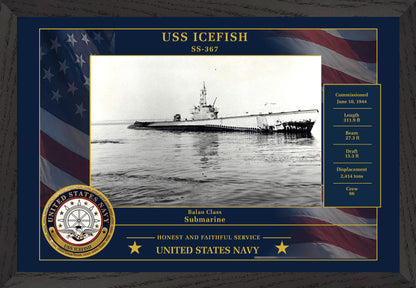 USS Icefish SS-367 Framed Patriotic Photo
