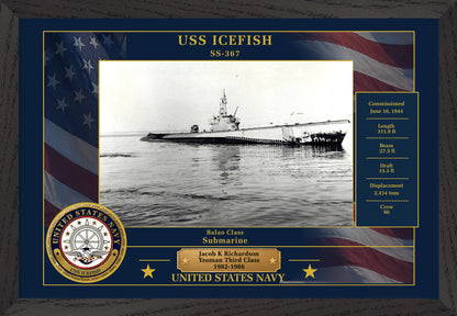 USS Icefish SS-367 Framed Patriotic Photo