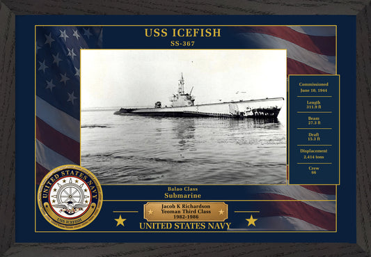 USS Icefish SS-367 Framed Patriotic Photo