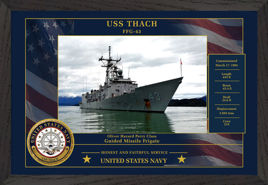 USS Thach FFG-43 Framed Patriotic Photo