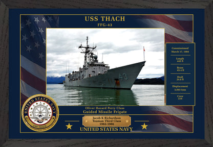 USS Thach FFG-43 Framed Patriotic Photo